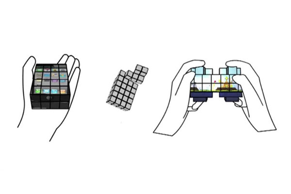 نمایشگر گوشی همراه با الهام از مکعب روبیک