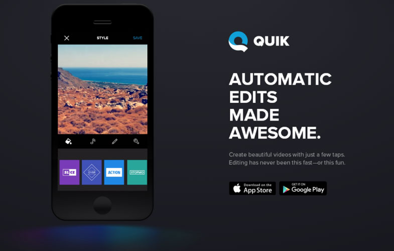 ویرایشگر ویدئوی کویک (Quik)