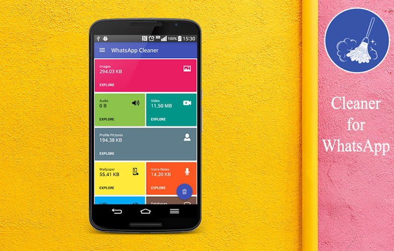 حذف کش و فایل های اضافه واتس اپ با Cleaner for WhatsApp