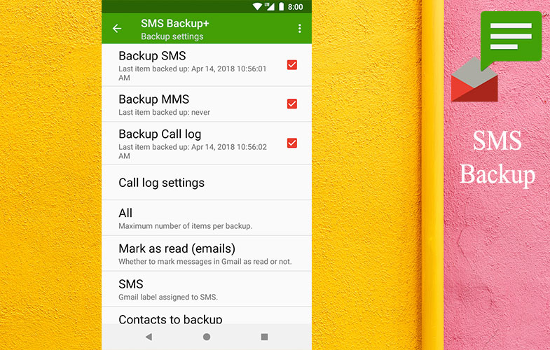 پشتیبان‌گیری از پیامک‌های گوشی با اپلیکیشن SMS Backup در اندروید