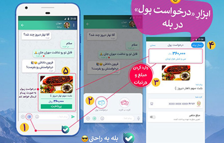 با «بله» اینترنتی درخواست پول کنید