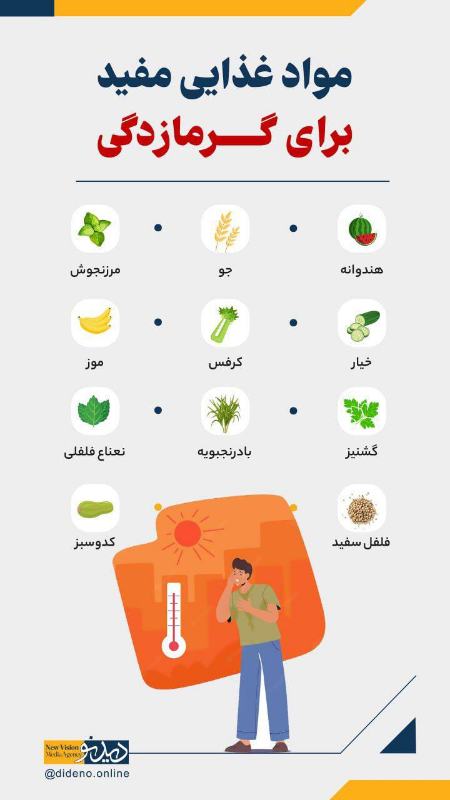 اینفوگرافیک/ مواد غذایی مفید برای مقابله با گرما زدگی