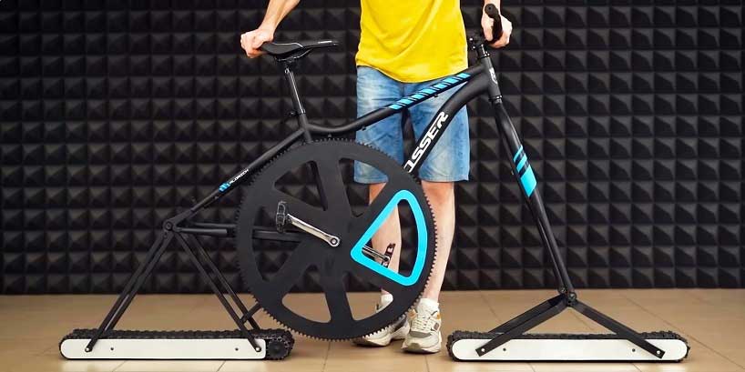 دوچرخه ای با چرخ ممتد شبیه به تانک