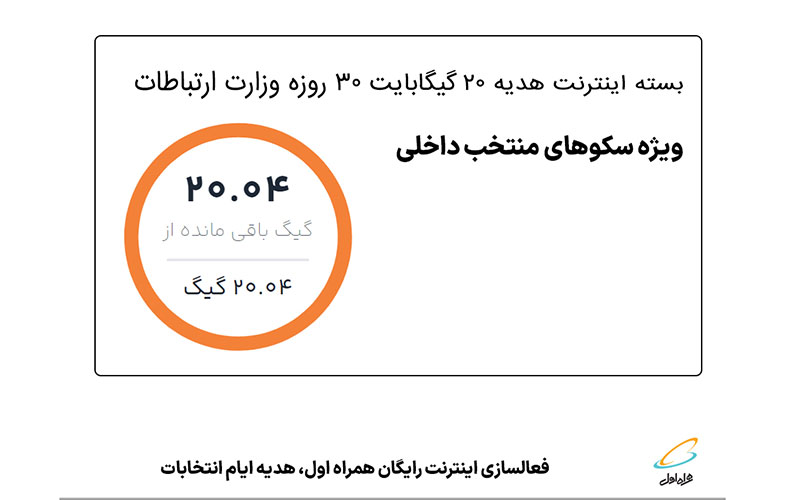 فعالسازی اینترنت رایگان همراه اول، هدیه ایام انتخابات